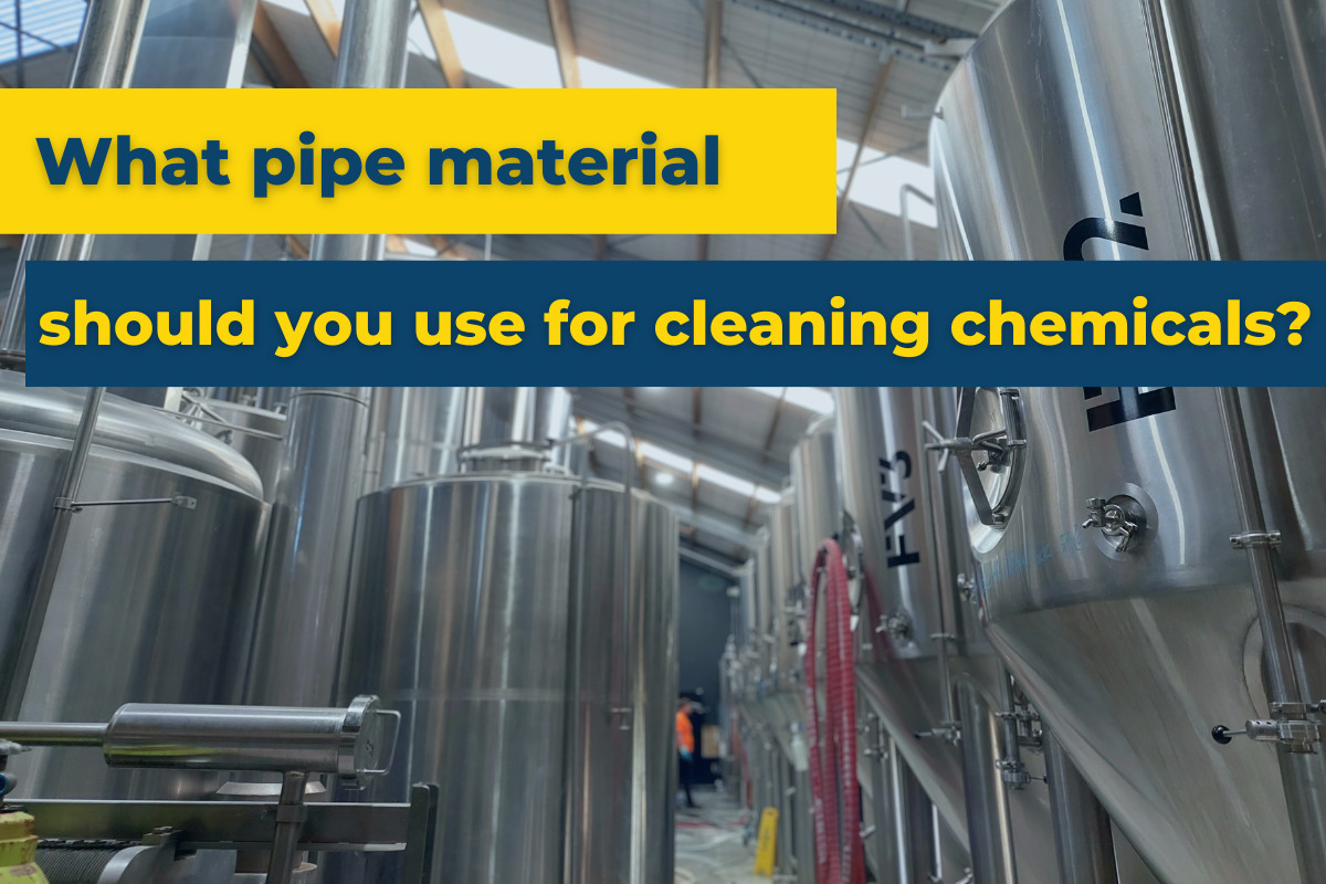 What pipe material should you use for cleaning chemicals?